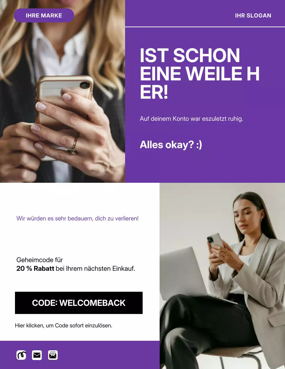 Lila modernes Rabatt-Werbeplakat