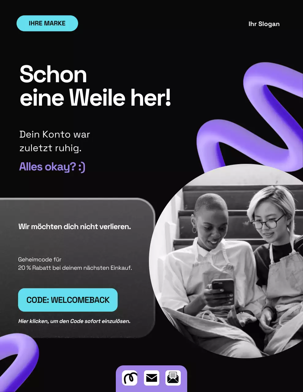 Schwarzes modernes Marketing-Werbeplakat