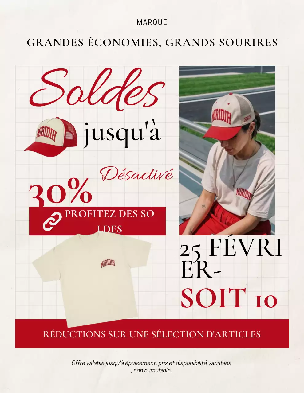 Affiche promotionnelle de mode moderne rouge