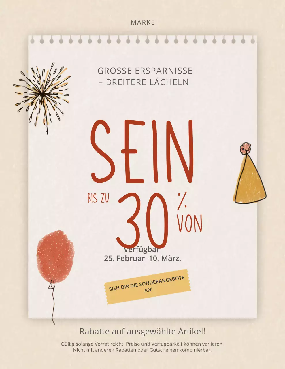 Beige Cozy Sale Promotion Poster