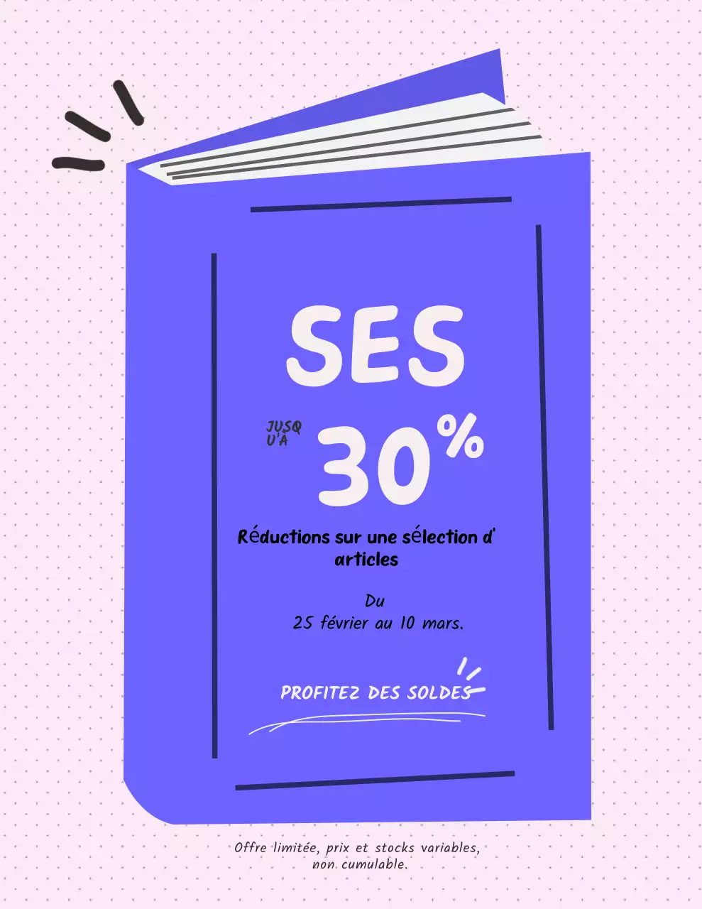 Affiche promotionnelle violette simple