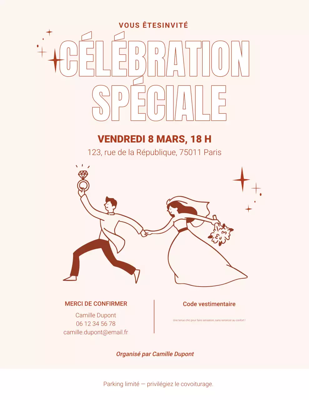 Invitation spéciale minimaliste Pêche