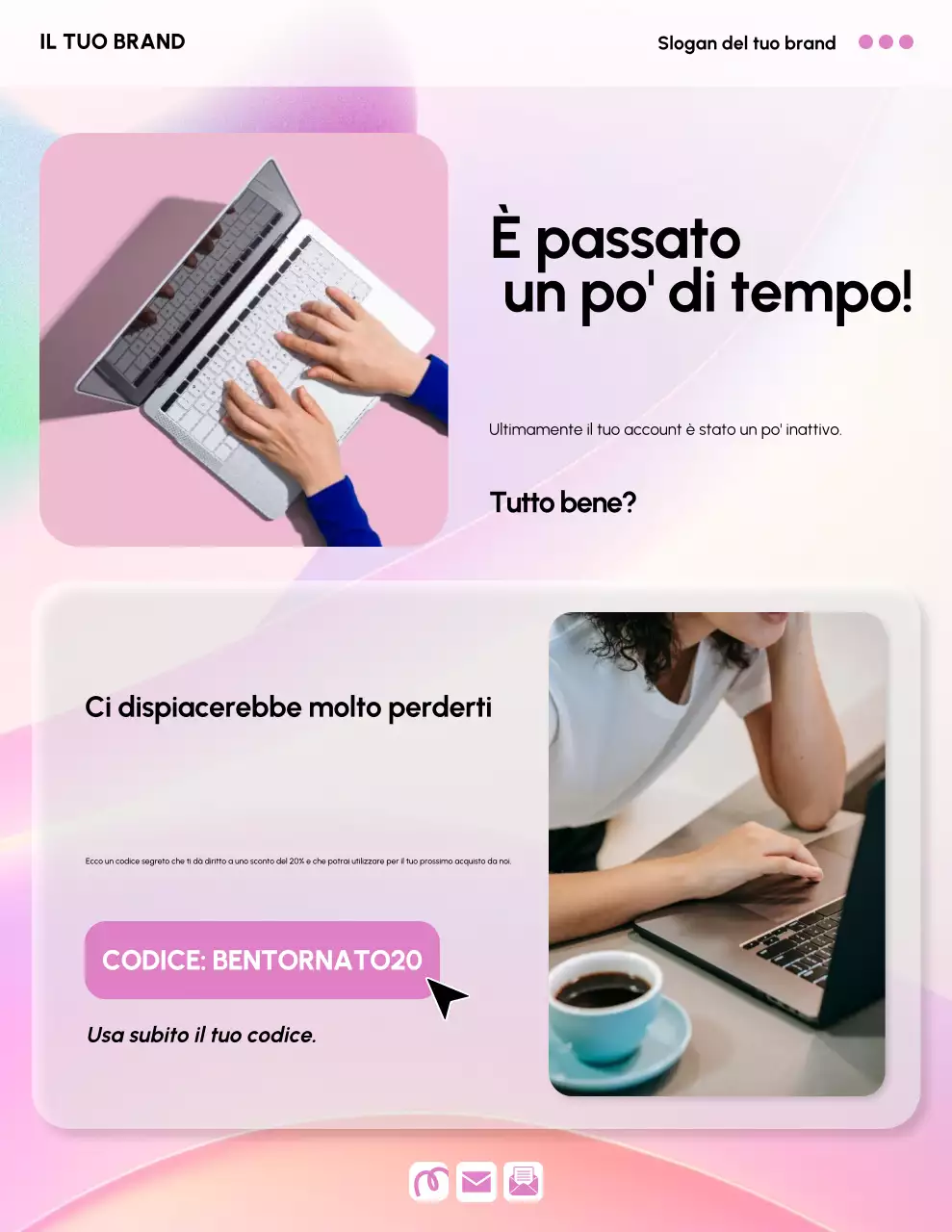 Manifesto promozionale pubblicitario moderno rosa