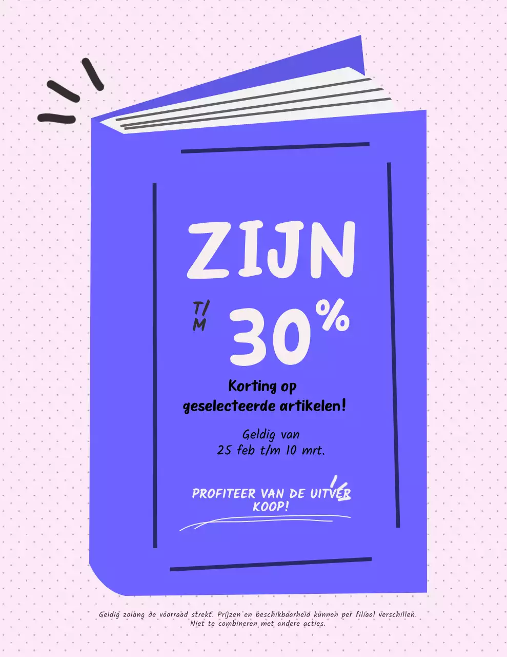 Paarse eenvoudige verkooppromotieposter