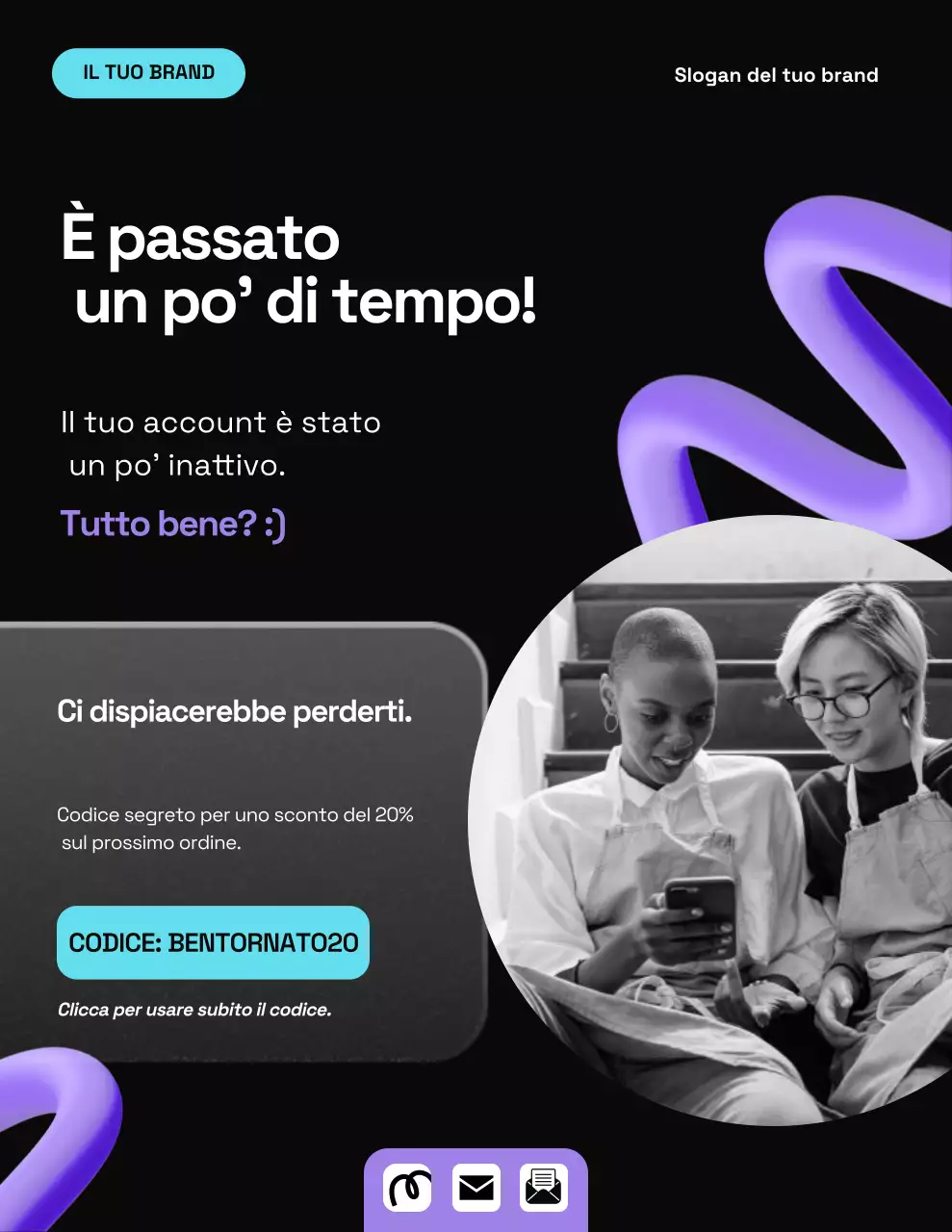Manifesto promozionale di marketing moderno nero