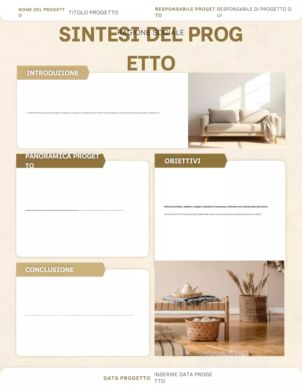 Manifesto del progetto Beige Clean Professional