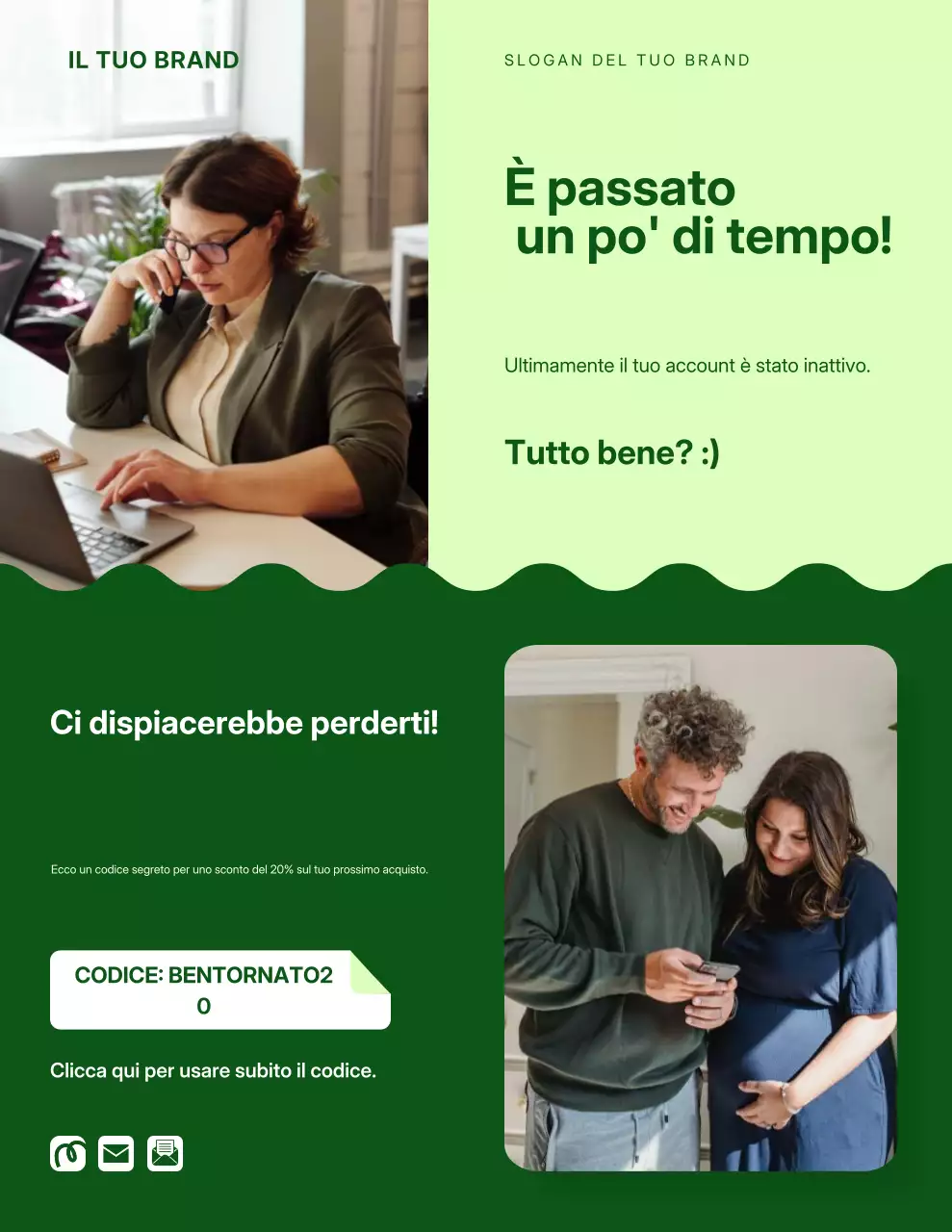 Manifesto promozionale per il re-engagement moderno ed ecologico