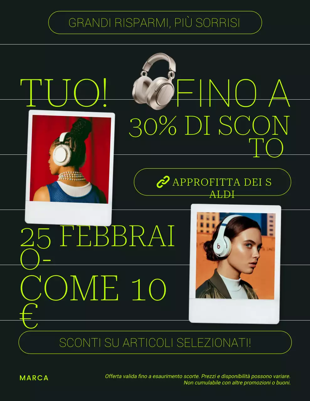Poster promozionale di vendita moderna al neon