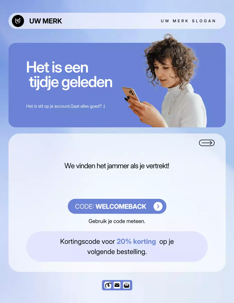 Blauwe moderne poster voor klantpromotie