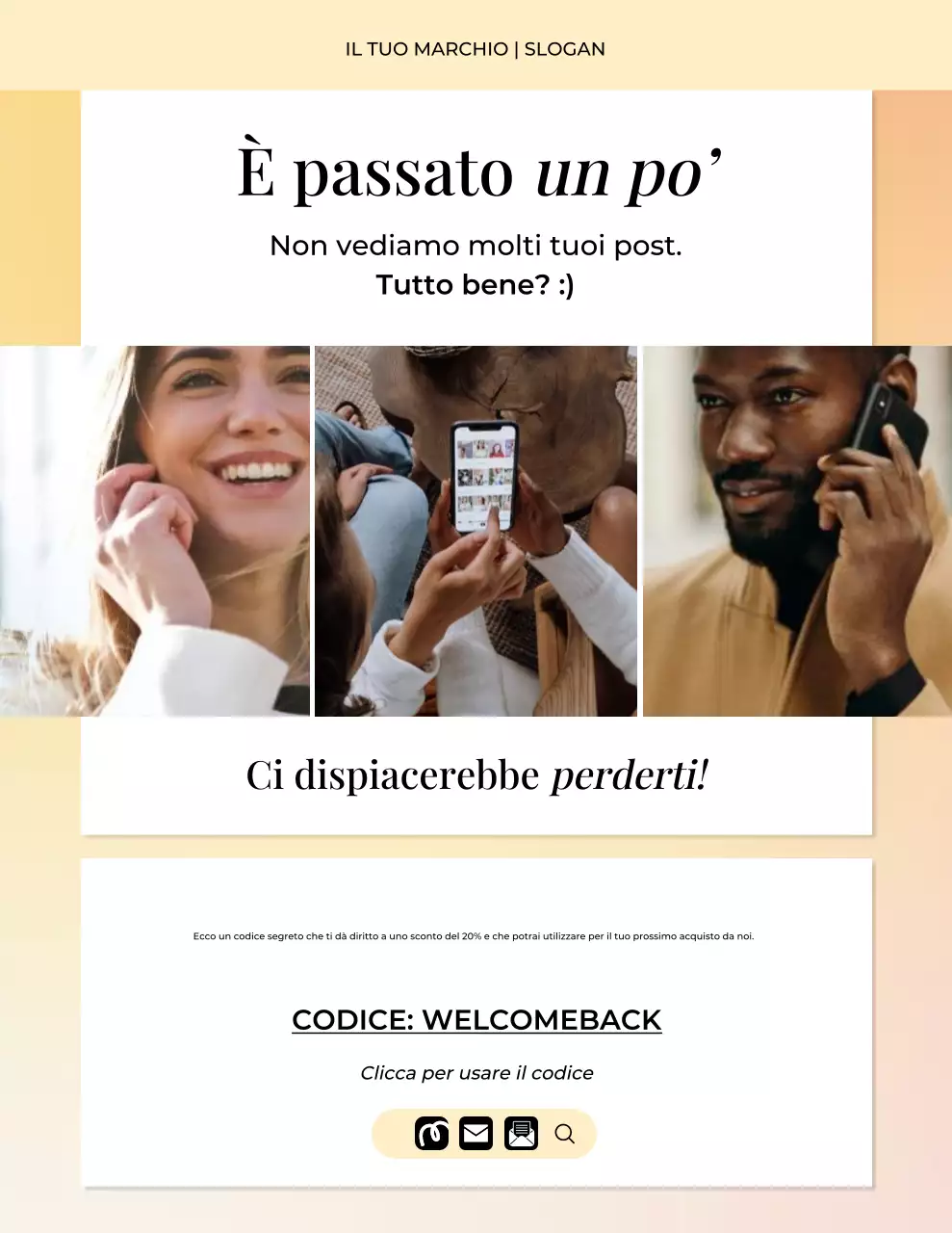 Lettera di promemoria per la campagna del marchio moderno minimale giallo e bianco