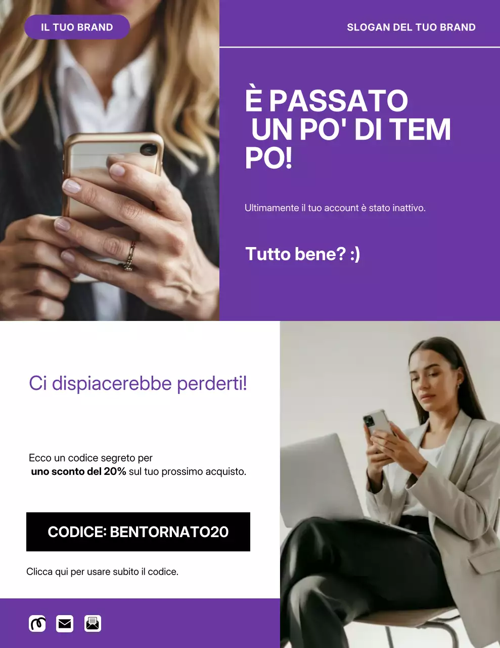 Poster promozionale con sconto moderno viola