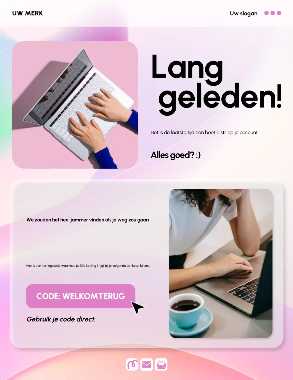 Roze moderne marketingreclameposter