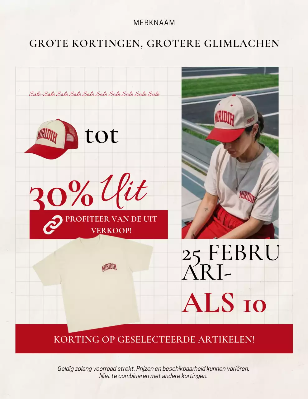 Rode poster ter promotie van moderne mode