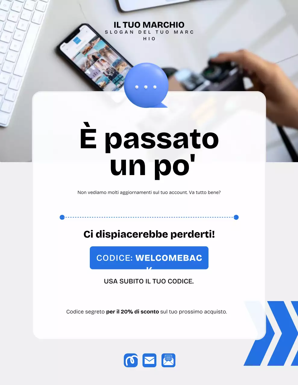 Poster promozionale di marketing moderno bianco