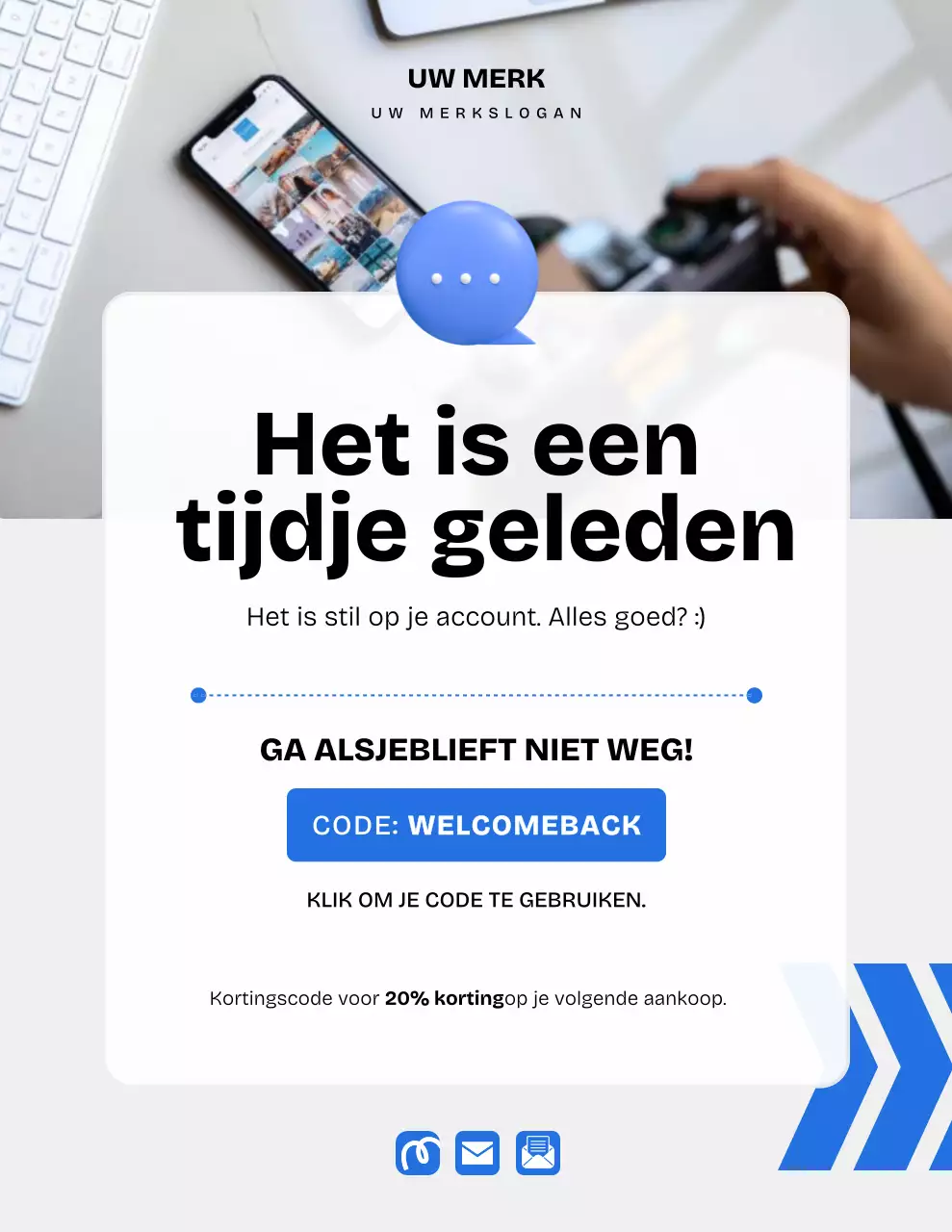 Witte moderne marketingpromotieposter