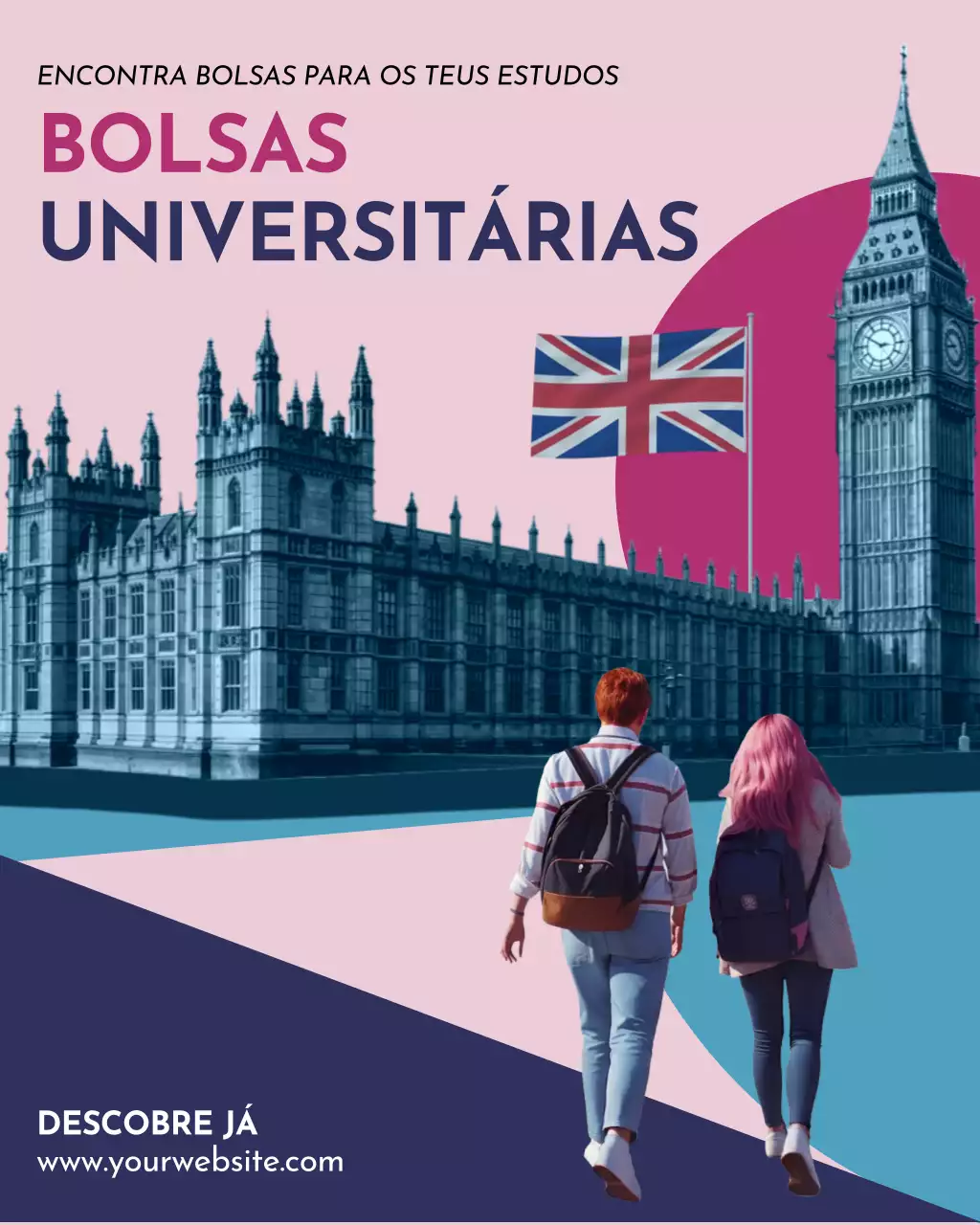 promoção universitária moderna rosa