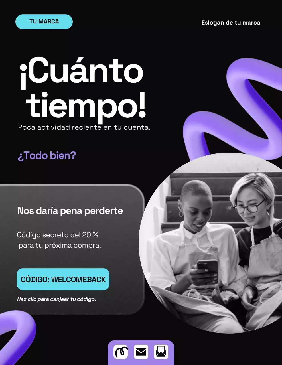 Póster de promoción de marketing moderno en negro