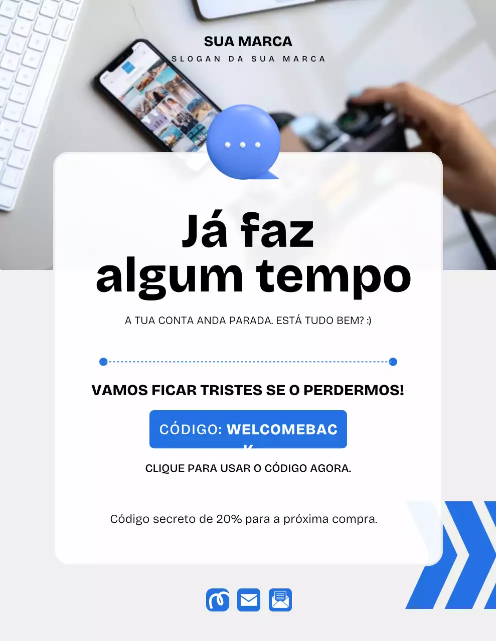 Pôster branco moderno de promoção de marketing
