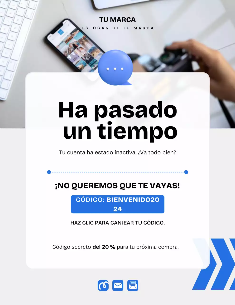 Póster de promoción de marketing moderno blanco