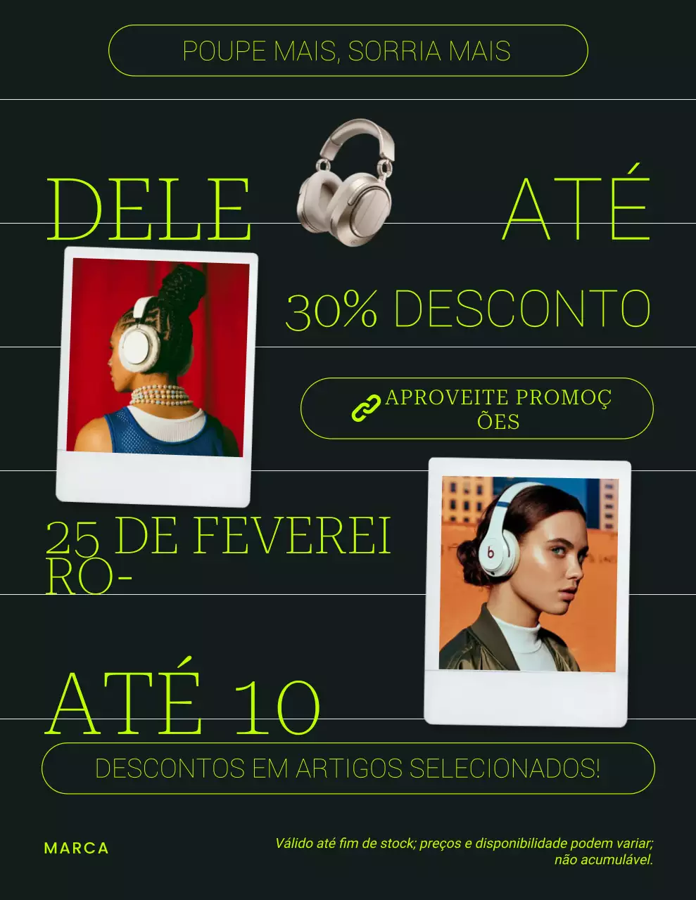 Pôster promocional moderno em neon