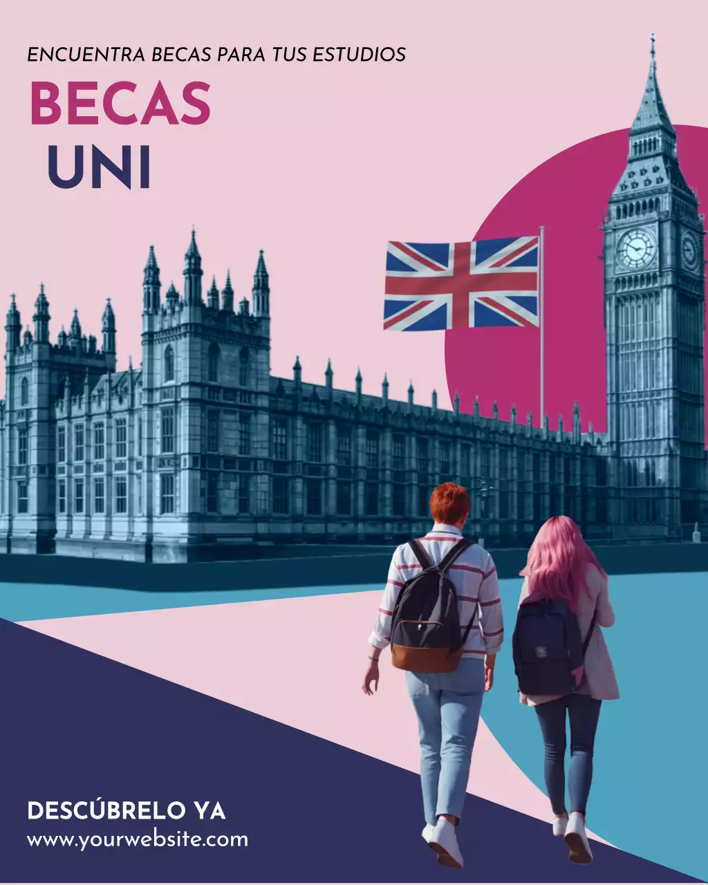 Promoción universitaria moderna rosa