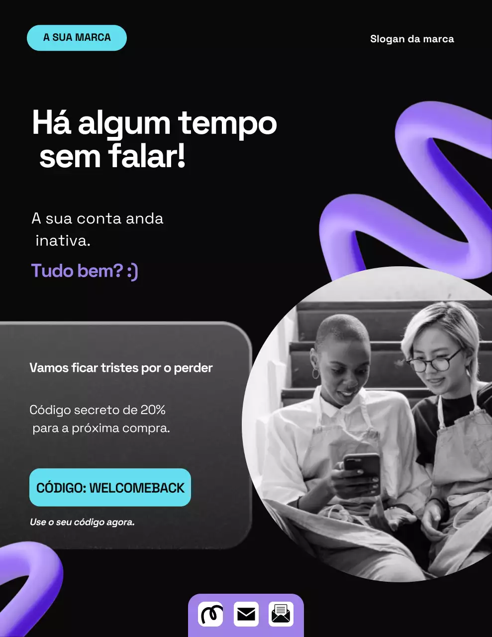 Pôster de Promoção de Marketing Moderno em Preto