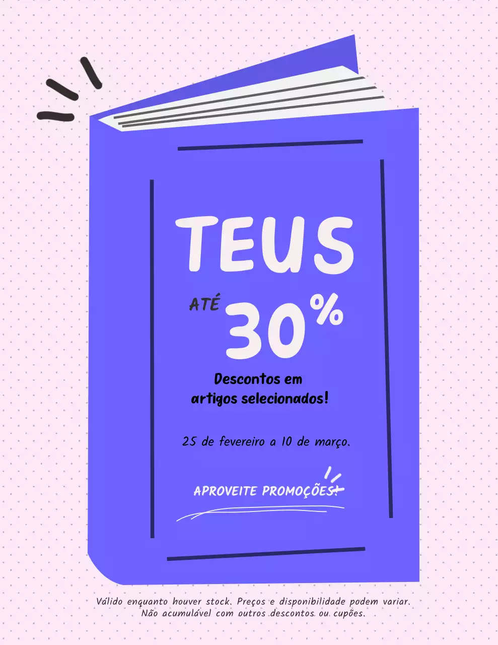 Pôster promocional simples roxo