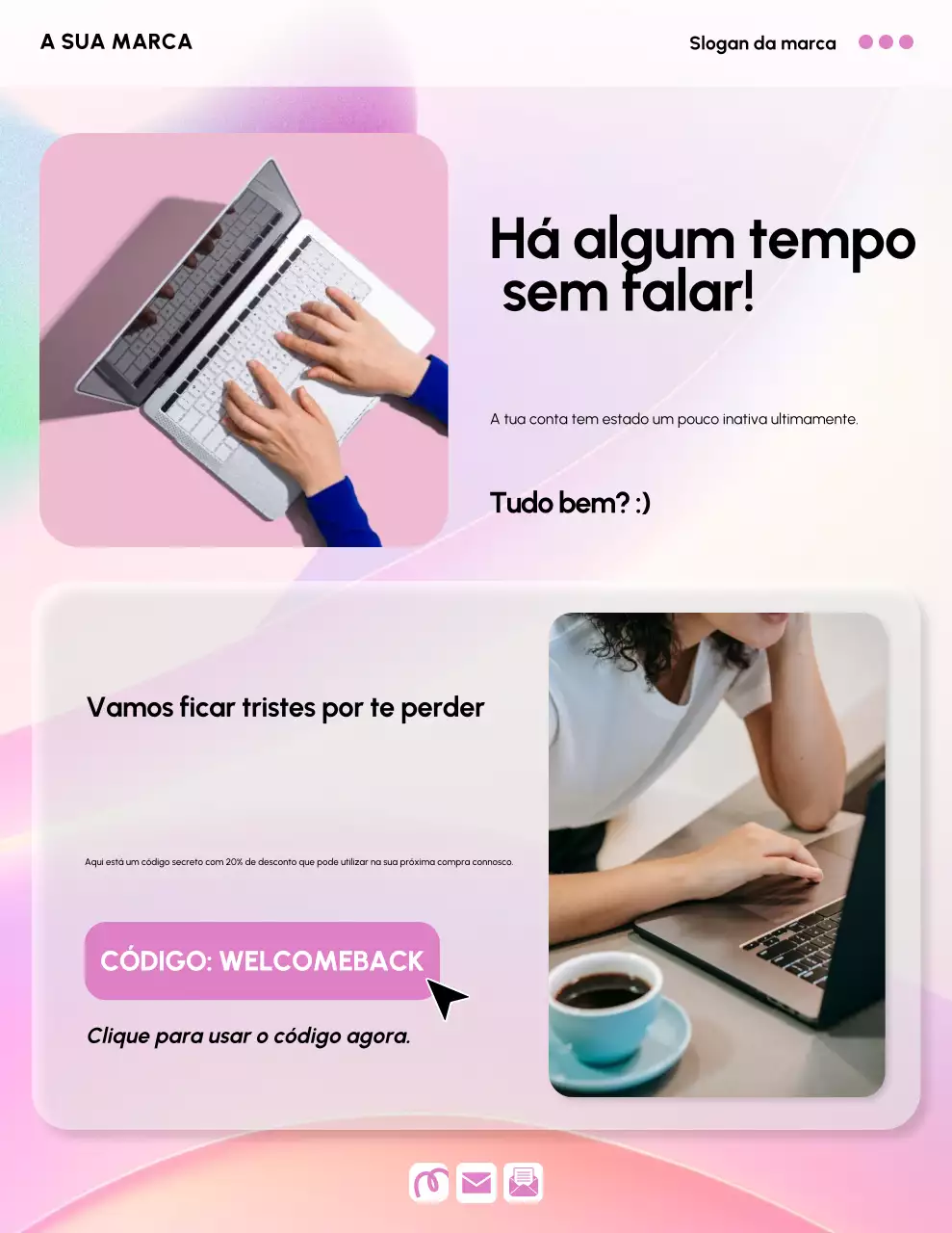 Pôster promocional de marketing moderno rosa