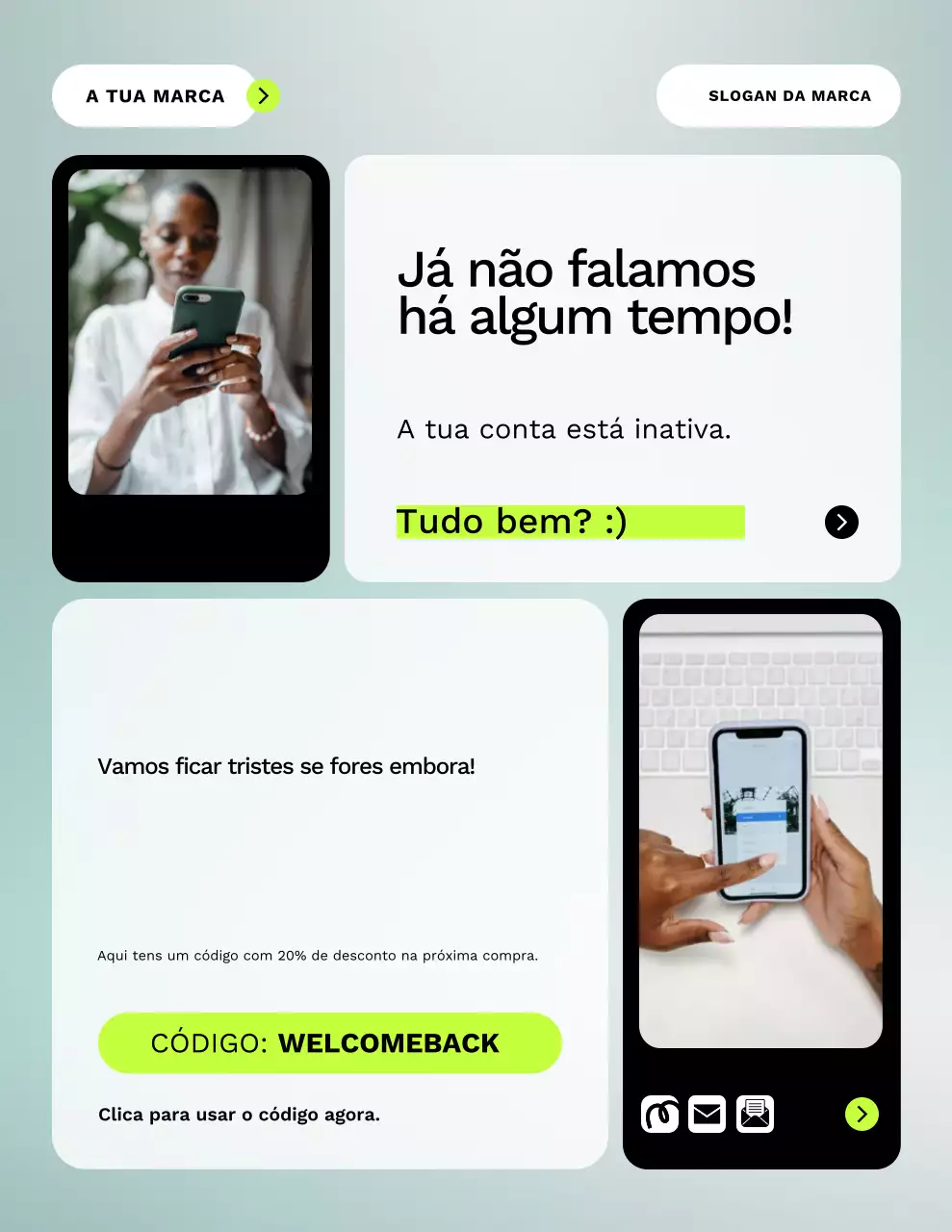 Pôster promocional para clientes da Mint Modern
