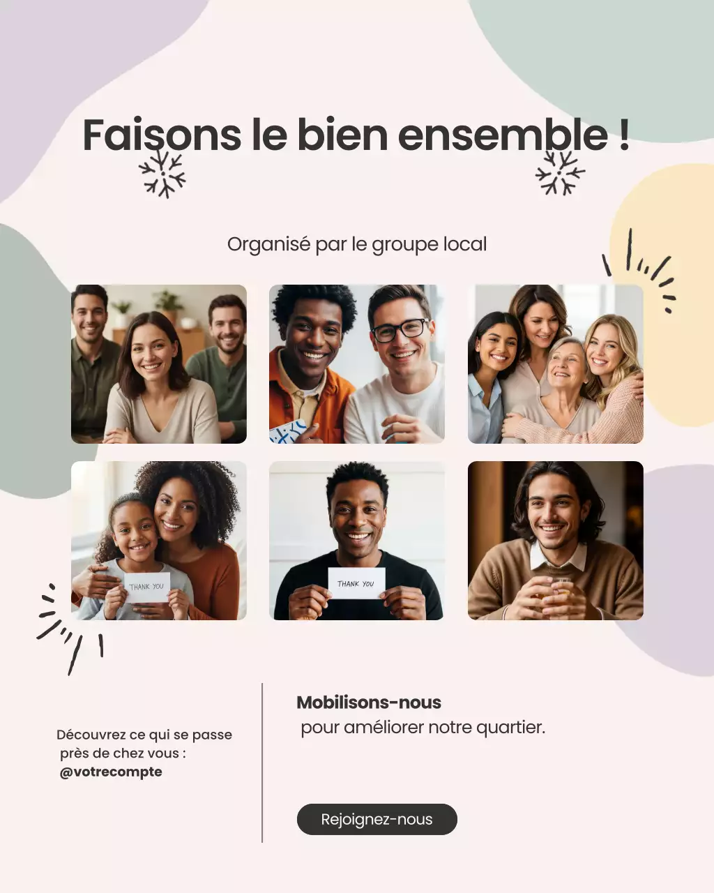 Invitation à la communauté moderne beige (publication Instagram)