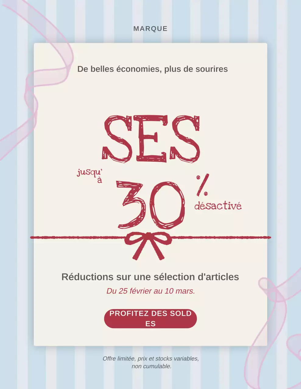 Affiche promotionnelle simple rouge et bleue