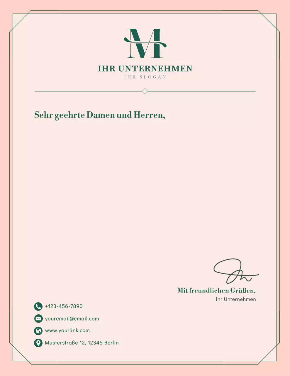 Beigefarbenes, elegantes Geschäftsbriefpapier