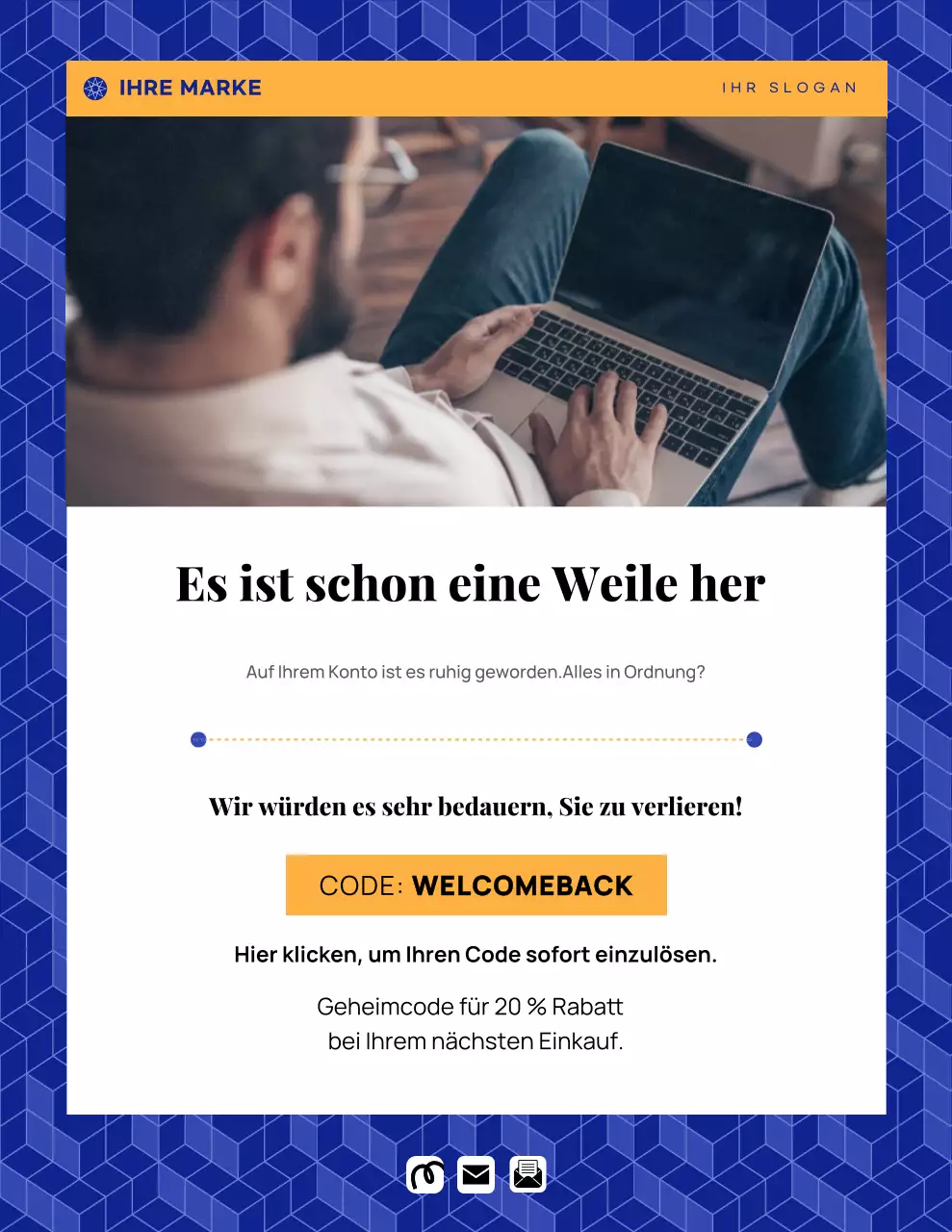 Blaues modernes Marketing-Werbeplakat