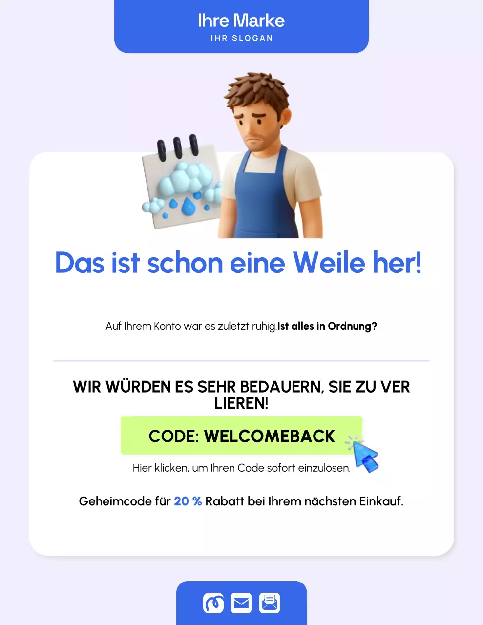 Blaues modernes Marketing-Werbeplakat