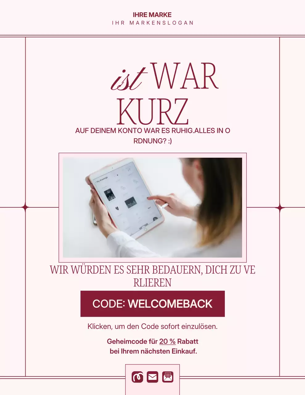 Pinkes minimalistisches Kundenwerbeplakat