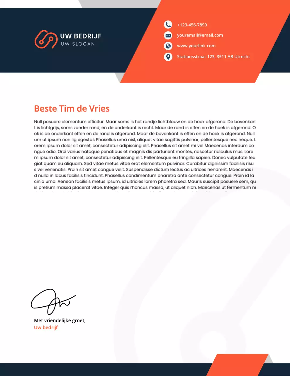 Rood modern briefpapier voor zakelijke doeleinden