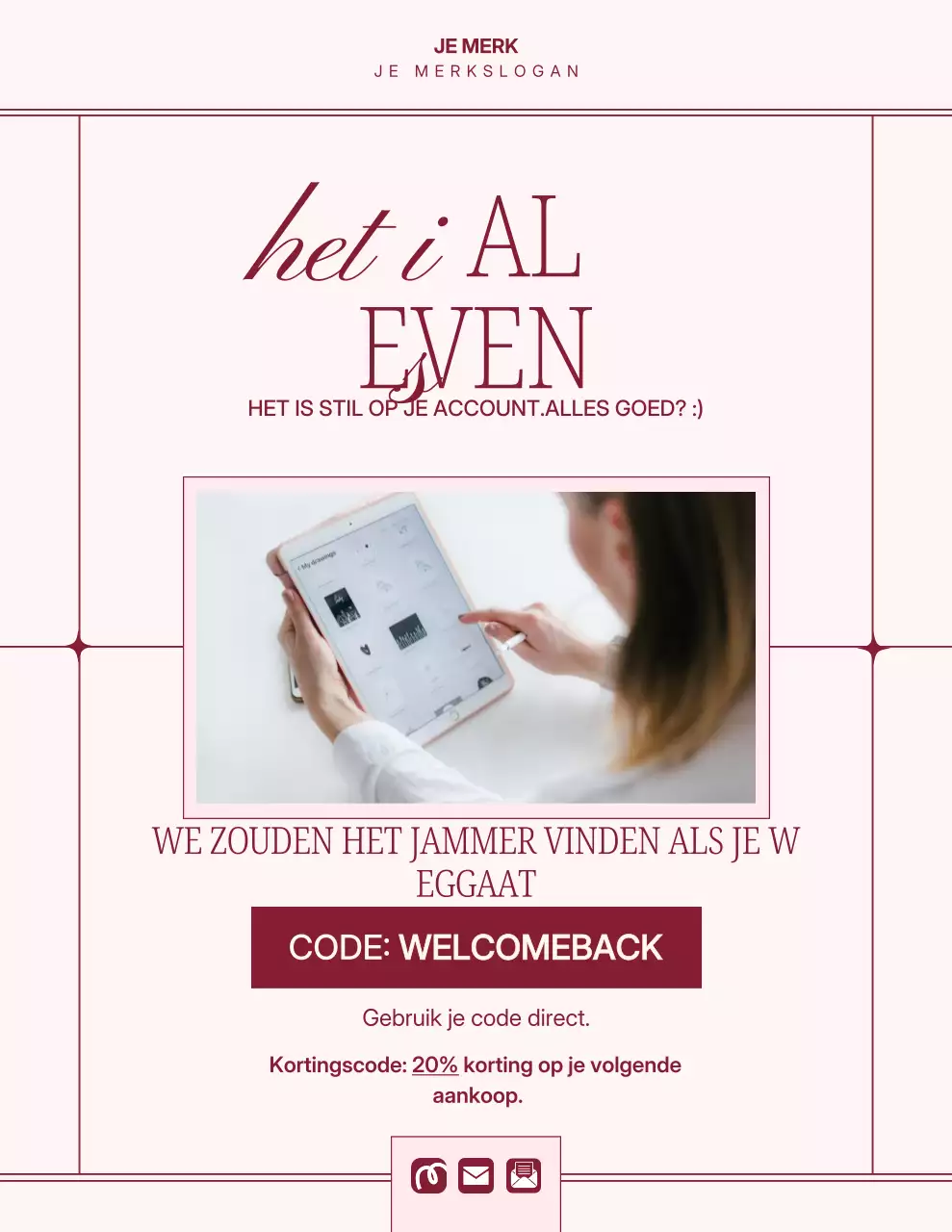 Roze minimalistische klantenpromotieposter