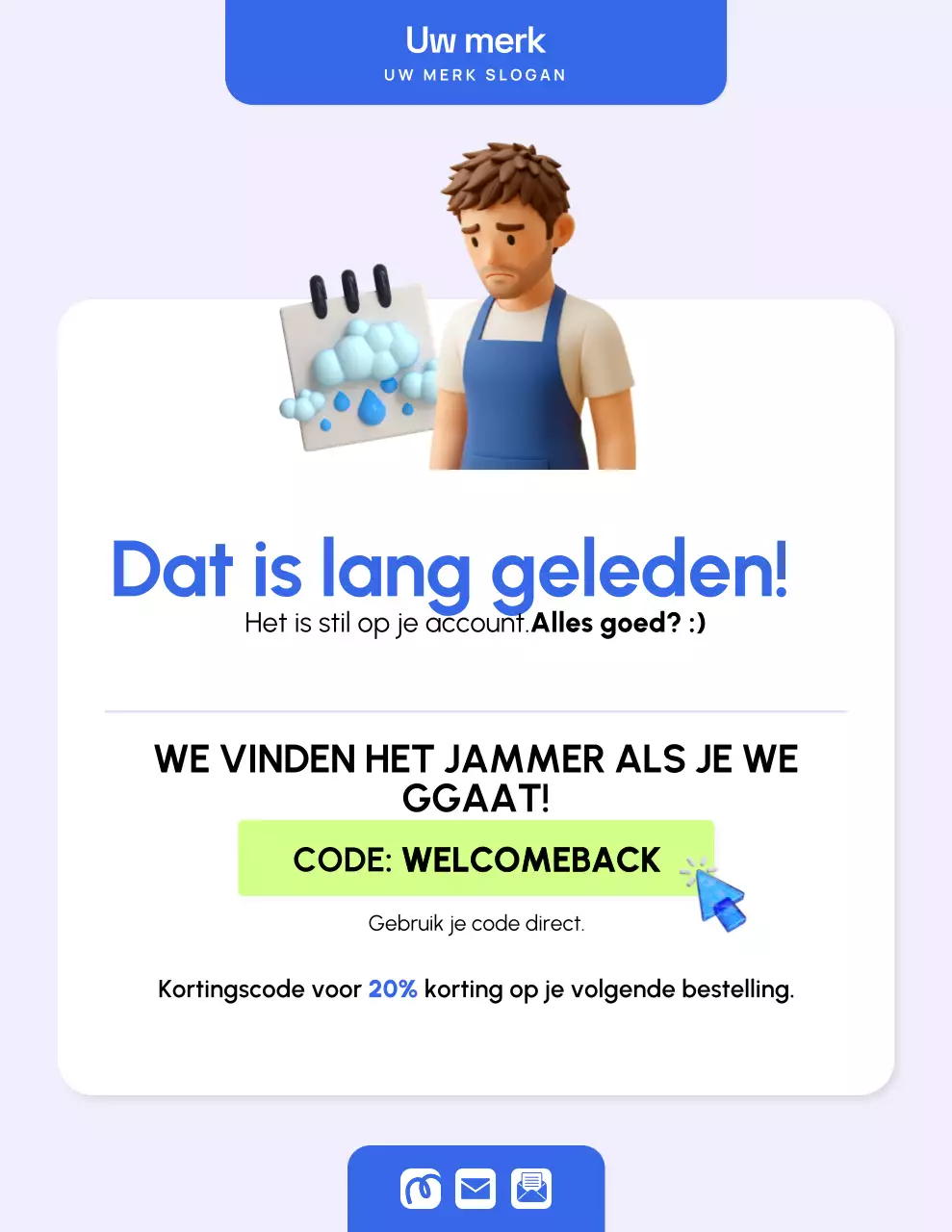 Blauwe moderne marketingpromotieposter
