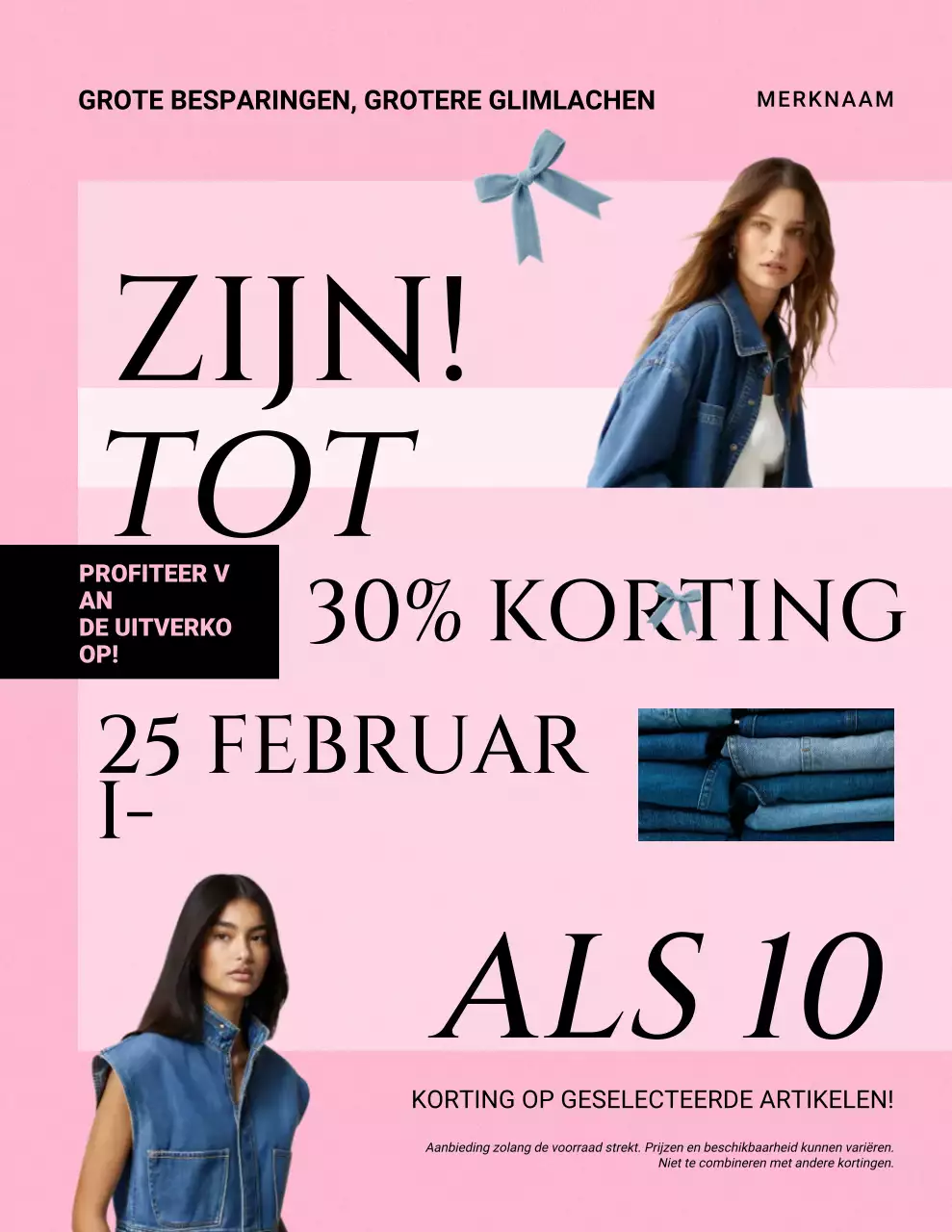 Roze en zwarte moderne verkooppromotieposter