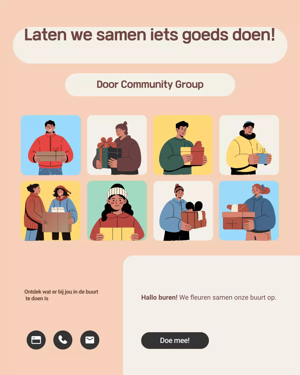 Beige moderne community uitnodiging Instagram-post