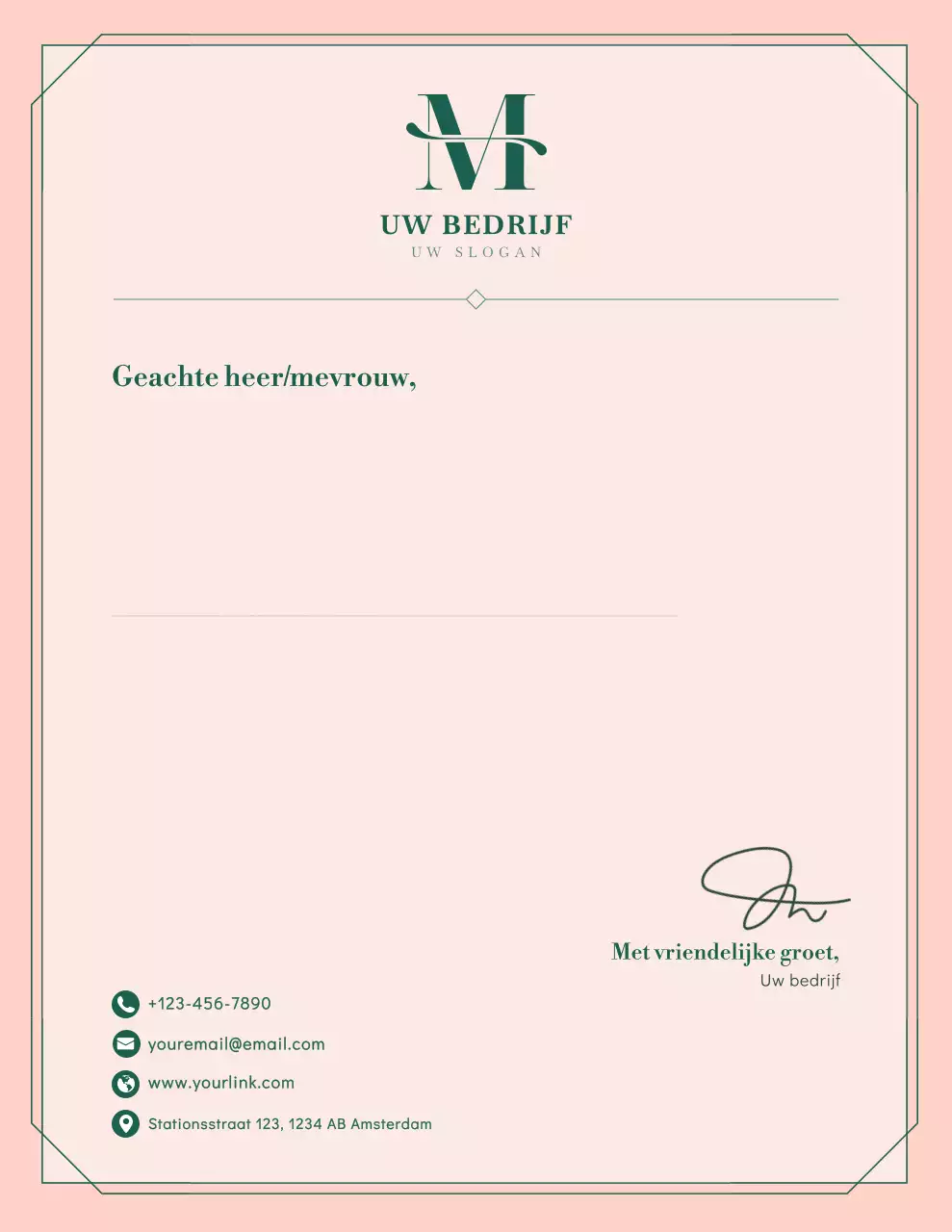 Beige elegant briefpapier voor zakelijke doeleinden