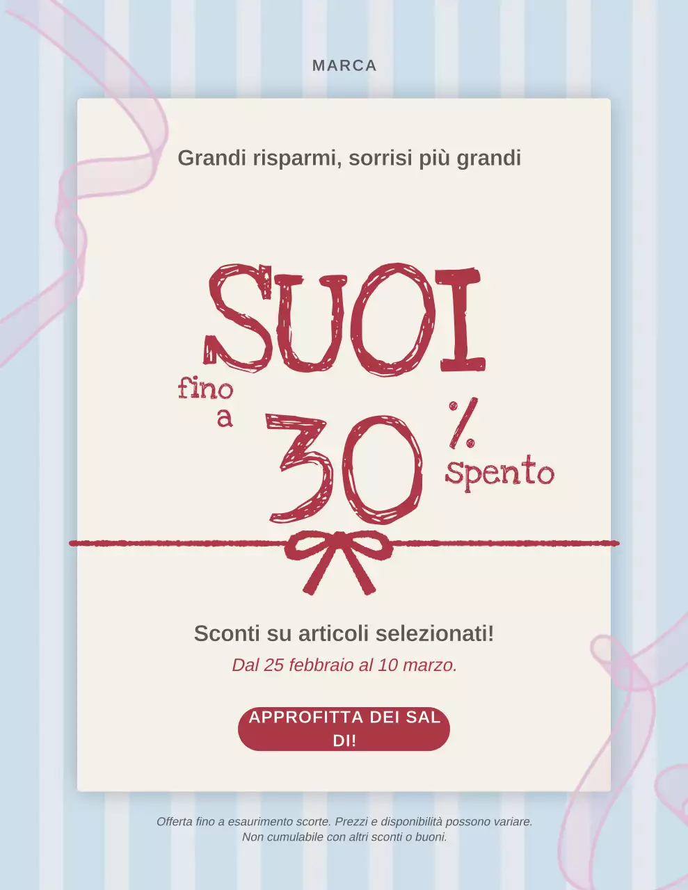 Poster promozionale semplice rosso e blu