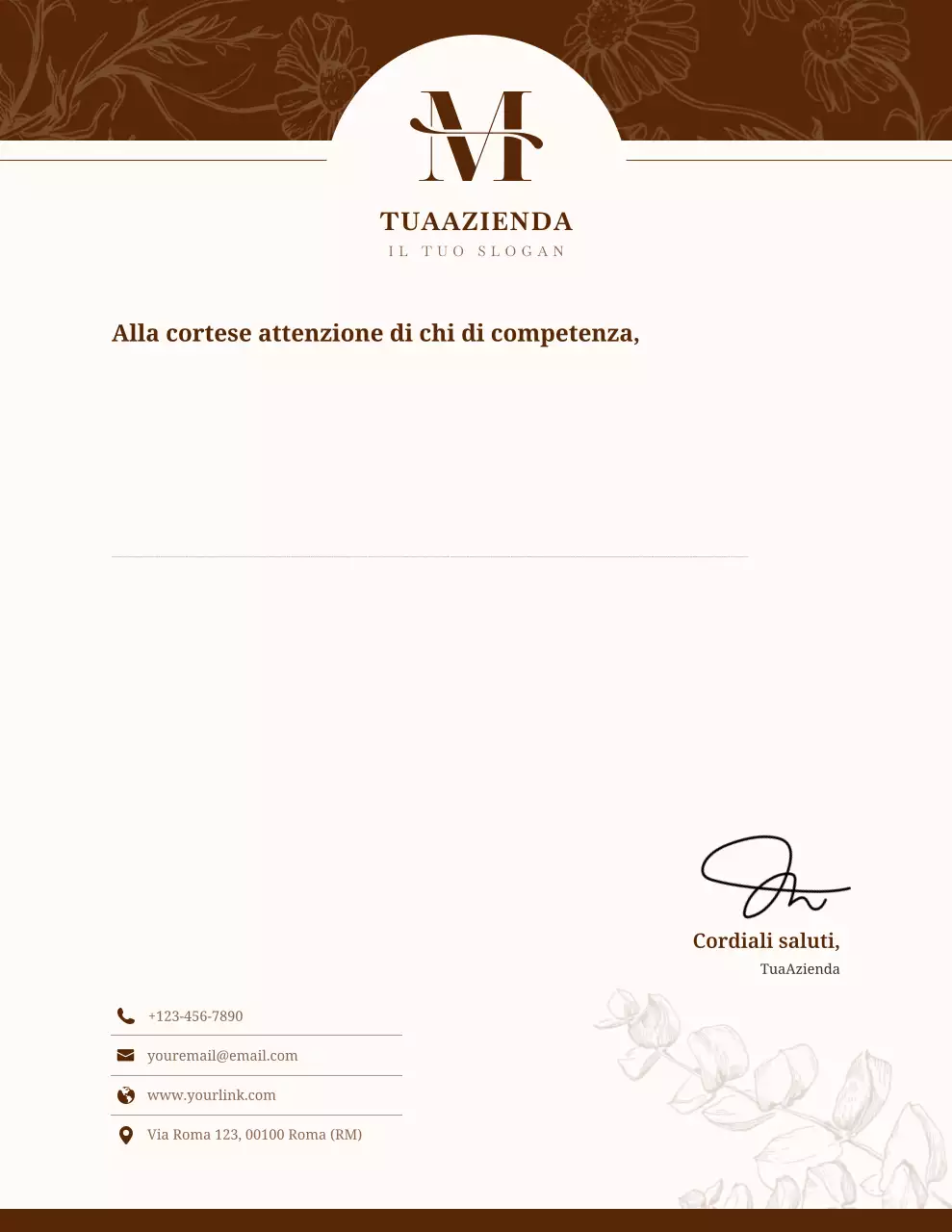 Carta intestata aziendale elegante marrone