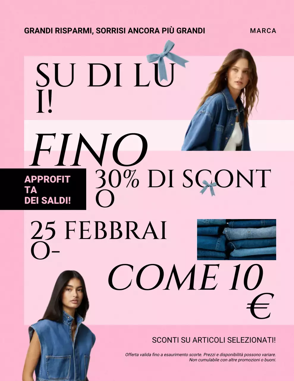 Poster promozionale moderno rosa e nero