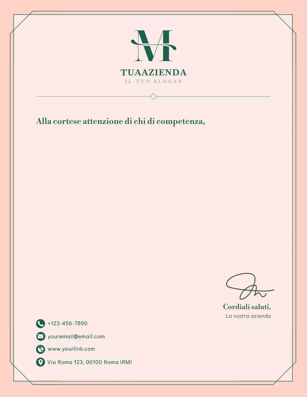 Carta intestata aziendale elegante beige