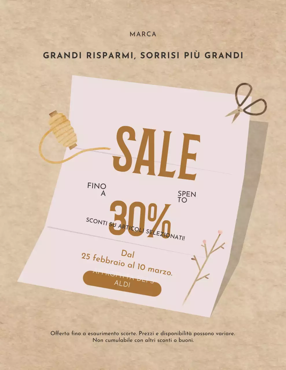 Poster promozionale beige caldo