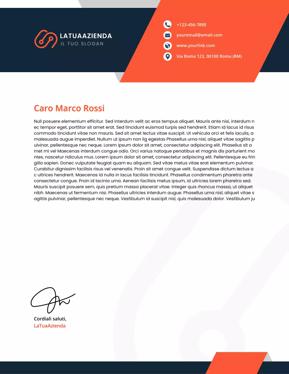 Carta intestata aziendale moderna rossa