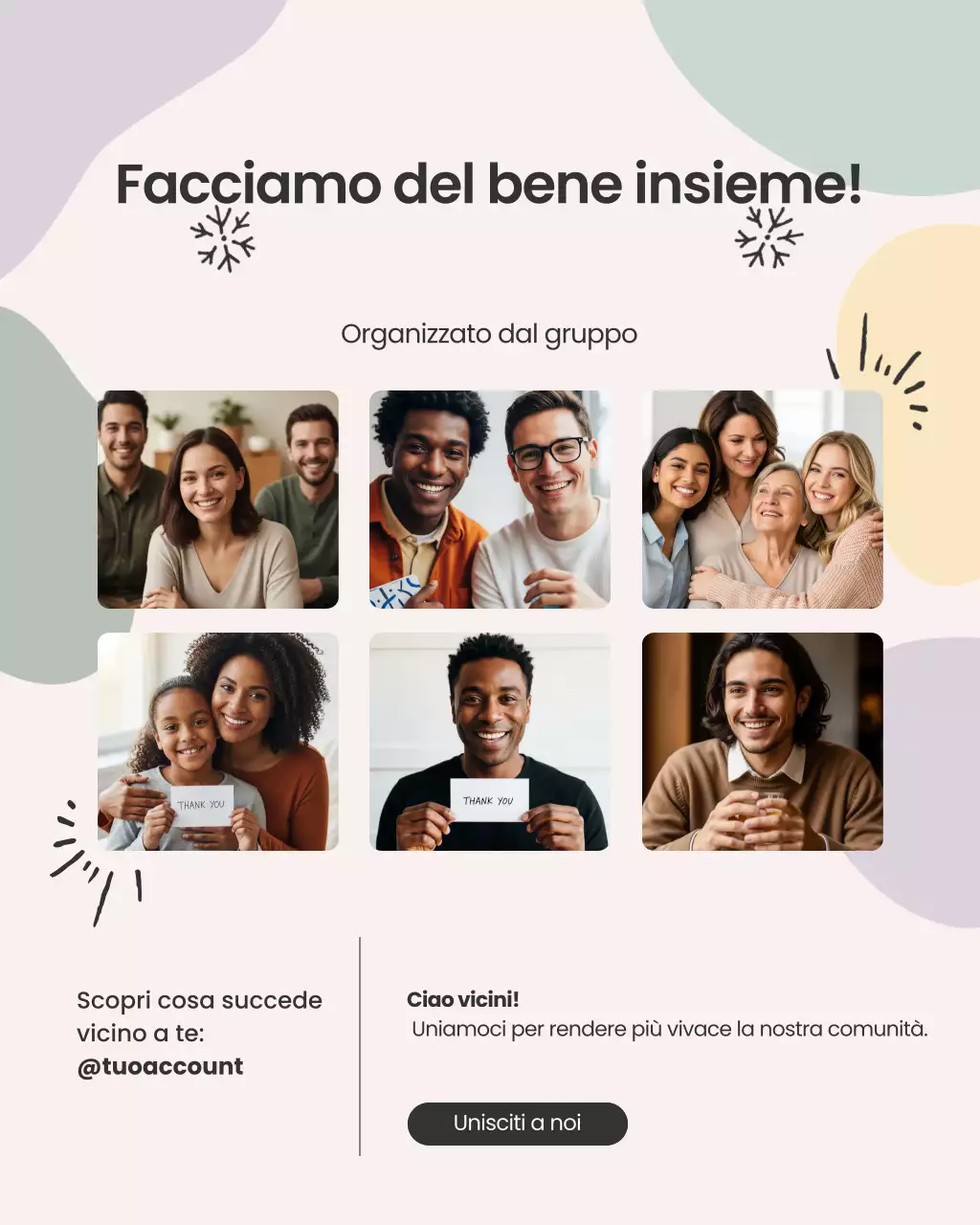 Post Instagram di invito alla comunità moderna beige