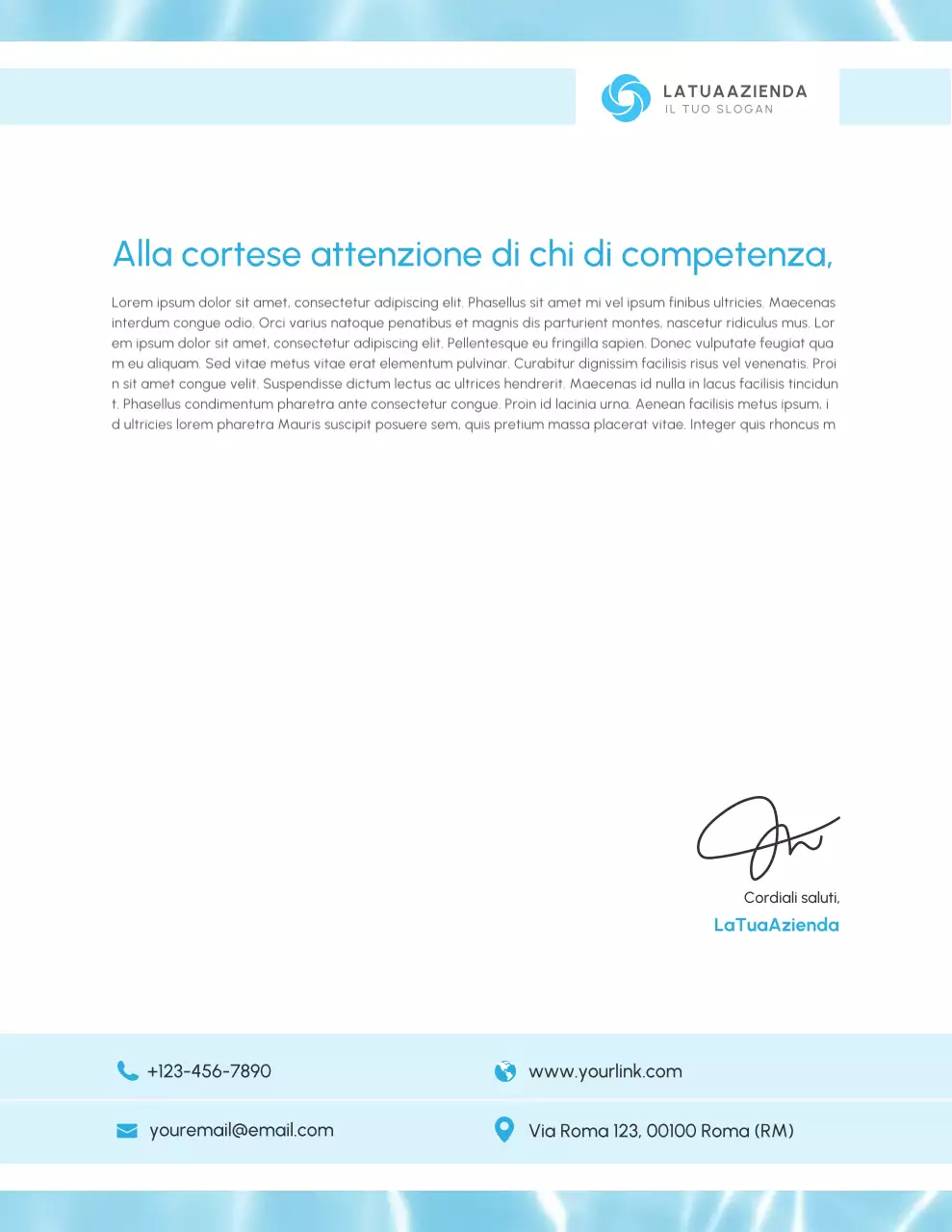 Carta intestata aziendale minimalista blu