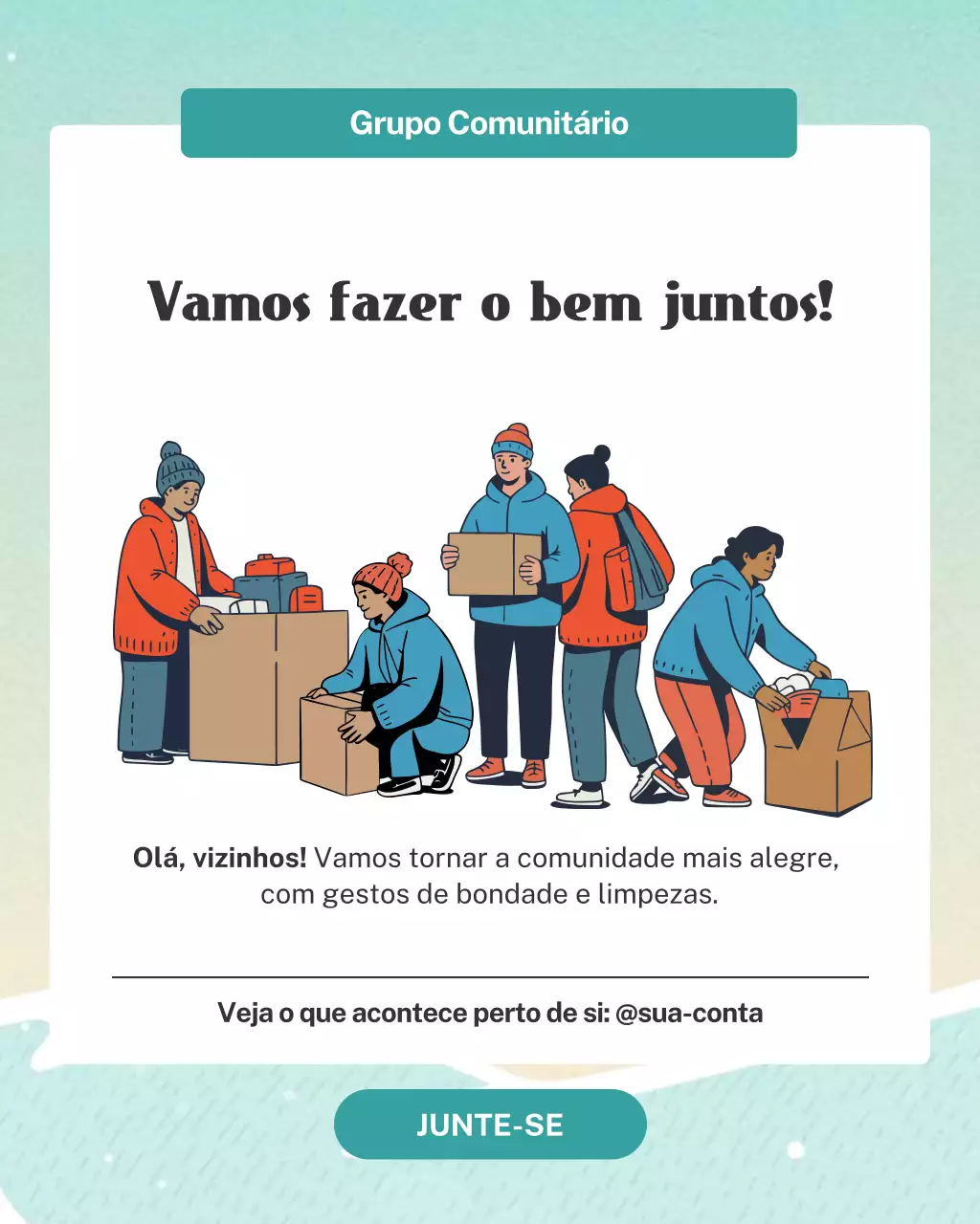 Postagem de convite para a comunidade Blue Modern no Instagram